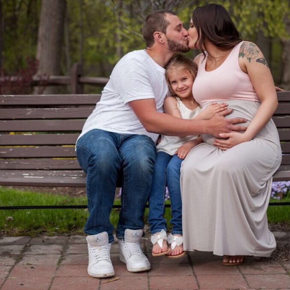 Pink blush maternity maxi dress